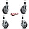 Service Caster 5'' Thermoplastic Rubber Wheel Swivel 1-3/8'' Expanding Stem Caster Set 2 Brakes, 4PK SCC-EX20S514-TPRB-2-TLB-2-138 - alternate 4